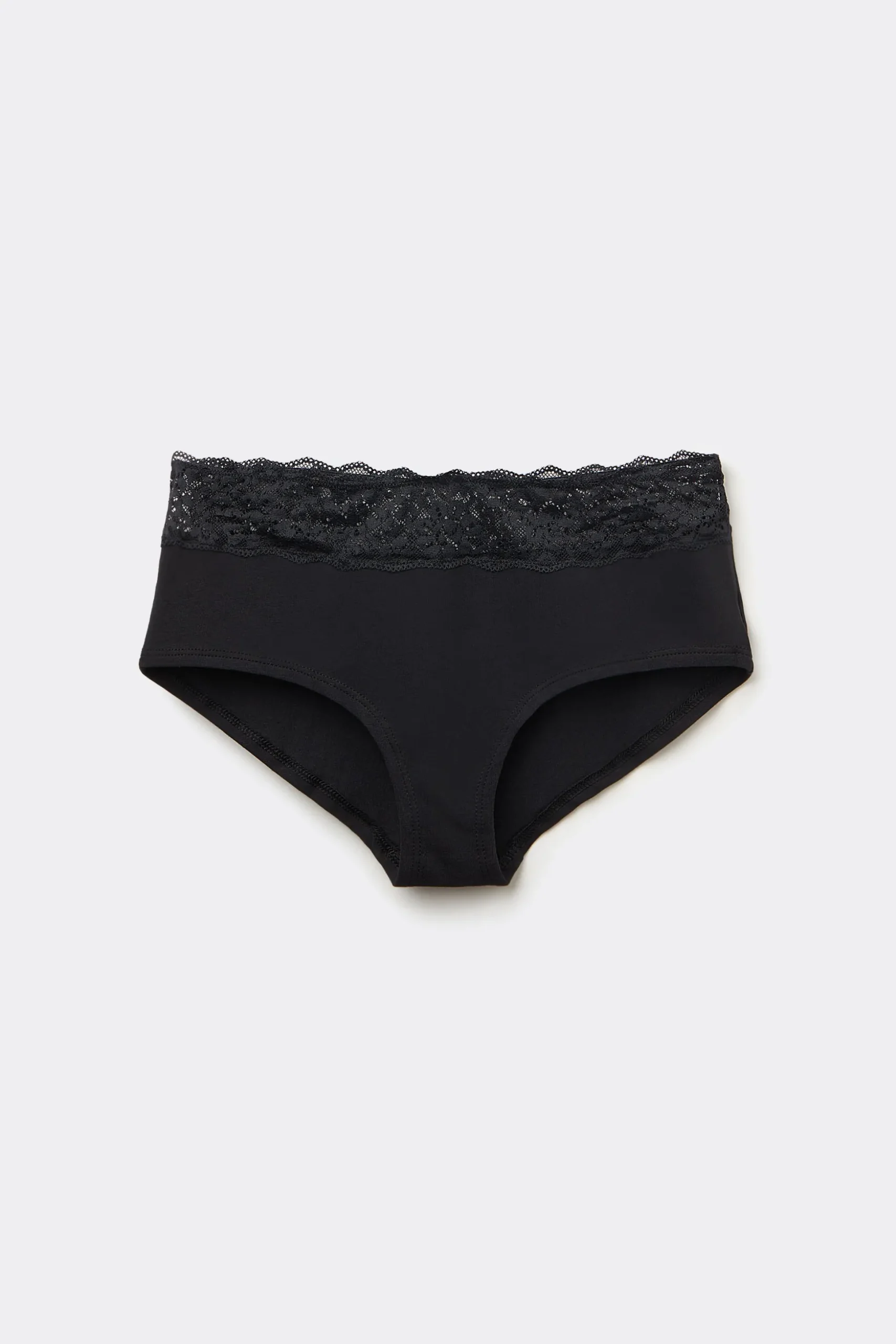 Recycled Cotton And Lace Boyshorts - French Cut - Women | Tezenis