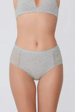 Recycled Cotton And Lace High-Leg Panties - Classic - Women | Tezenis