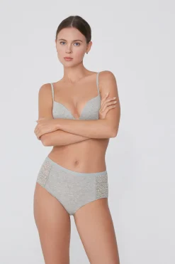 Recycled Cotton And Lace High-Leg Panties - Classic - Women | Tezenis