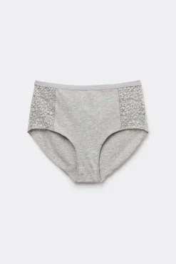 Recycled Cotton And Lace High-Leg Panties - Classic - Women | Tezenis