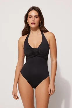 Recycled Microfiber Lightly Padded One-Piece Bandeau Halter Swimsuit - One-piece Swimsuits - Women | Tezenis