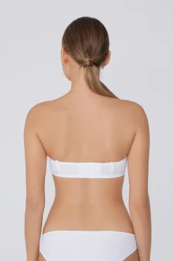 Recycled Microfiber Low-Neck Padded Bandeau Bra - Strapless And Bandeau - Women | Tezenis