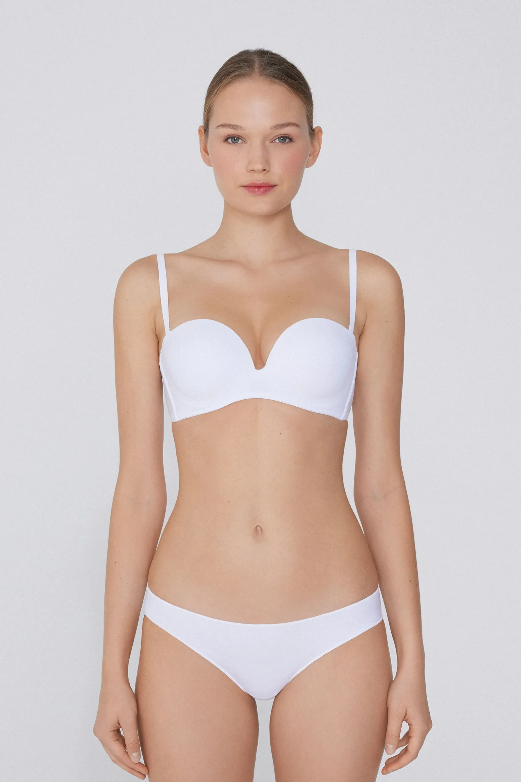 Recycled Microfiber Low-Neck Padded Bandeau Bra - Strapless And Bandeau - Women | Tezenis