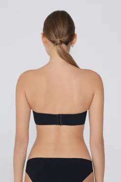 Recycled Microfiber Low-Neck Padded Bandeau Bra - Strapless And Bandeau - Women | Tezenis