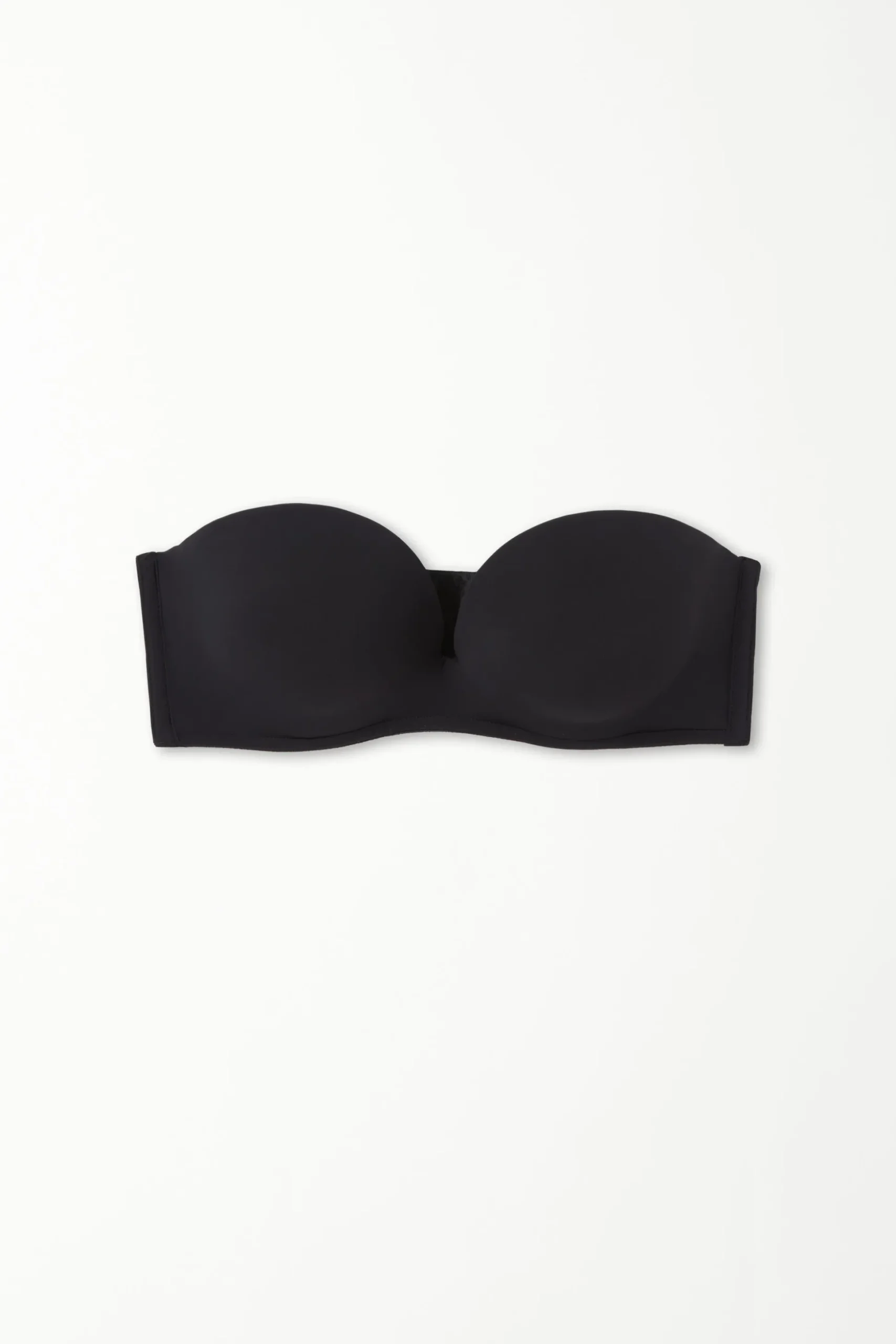 Recycled Microfiber Low-Neck Padded Bandeau Bra - Strapless And Bandeau - Women | Tezenis