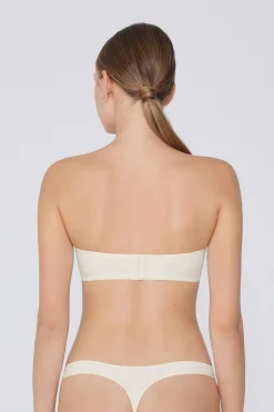 Recycled Microfiber Low-Neck Padded Bandeau Bra - Strapless And Bandeau - Women | Tezenis