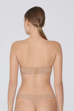 Recycled Microfiber Low-Neck Padded Bandeau Bra - Strapless And Bandeau - Women | Tezenis