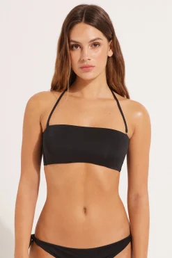 Recycled Microfiber Removable Padding Bandeau Bikini Top - Bandeau And Strapless - Women | Tezenis
