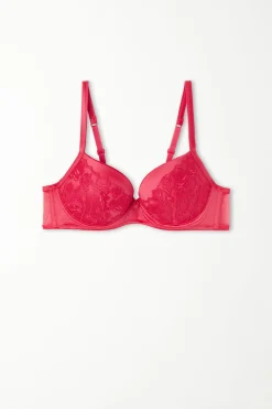Red Passion Lace Berlin Balconette Bra - Push-up - Women | Tezenis