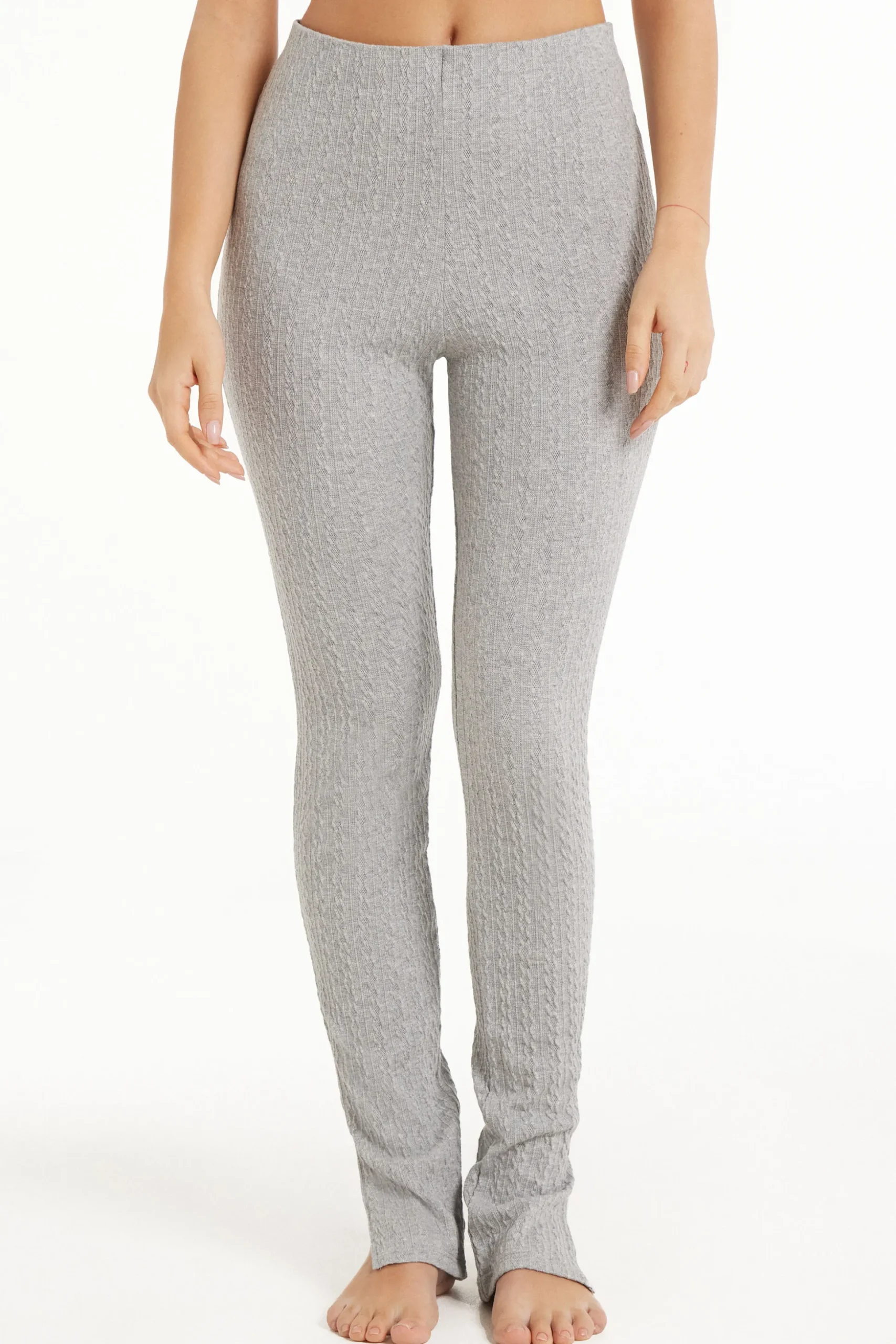 Ribbed Cable-Knit Effect Leggings - Pajama Sets - Women | Tezenis