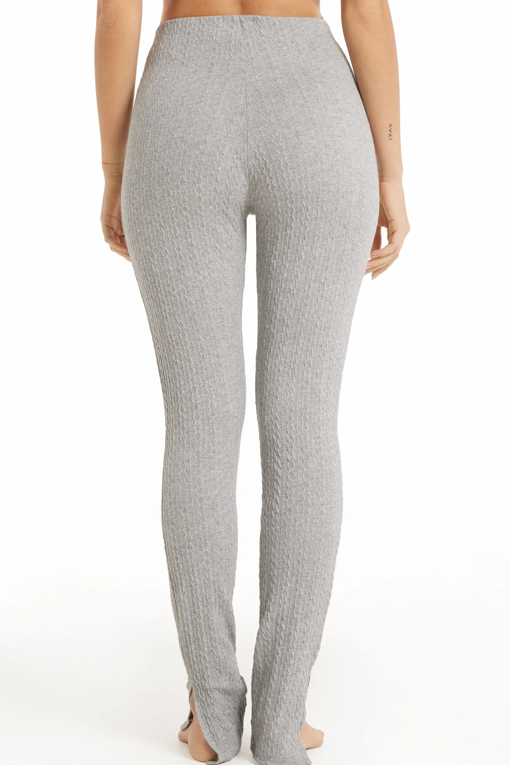 Ribbed Cable-Knit Effect Leggings - Pajama Sets - Women | Tezenis