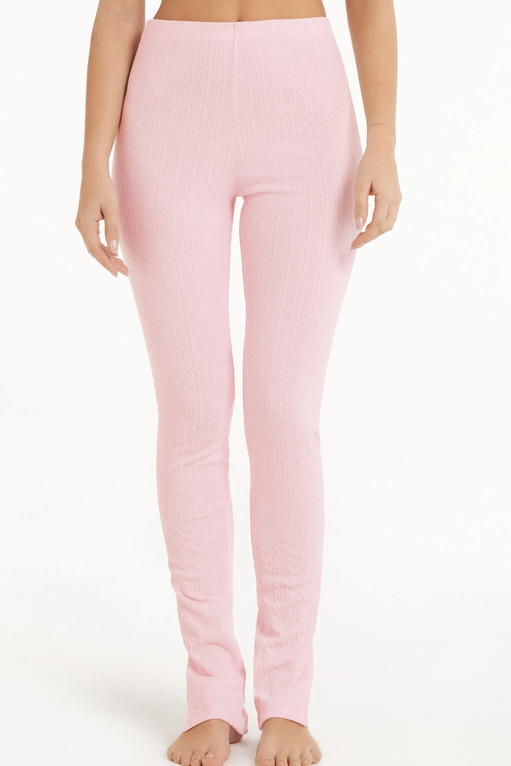 Ribbed Cable-Knit Effect Leggings - Pajama Sets - Women | Tezenis