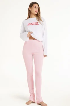 Ribbed Cable-Knit Effect Leggings - Pajama Sets - Women | Tezenis
