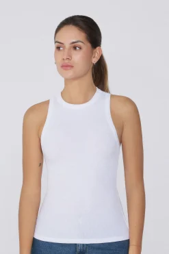 Ribbed Cotton Racerback Tank Top - Tank Tops - Women | Tezenis