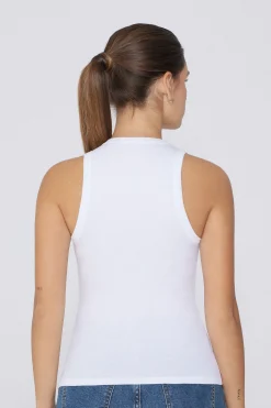 Ribbed Cotton Racerback Tank Top - Tank Tops - Women | Tezenis