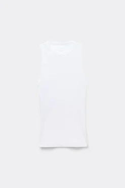 Ribbed Cotton Racerback Tank Top - Tank Tops - Women | Tezenis
