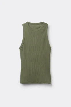 Ribbed Cotton Racerback Tank Top - Tank Tops - Women | Tezenis