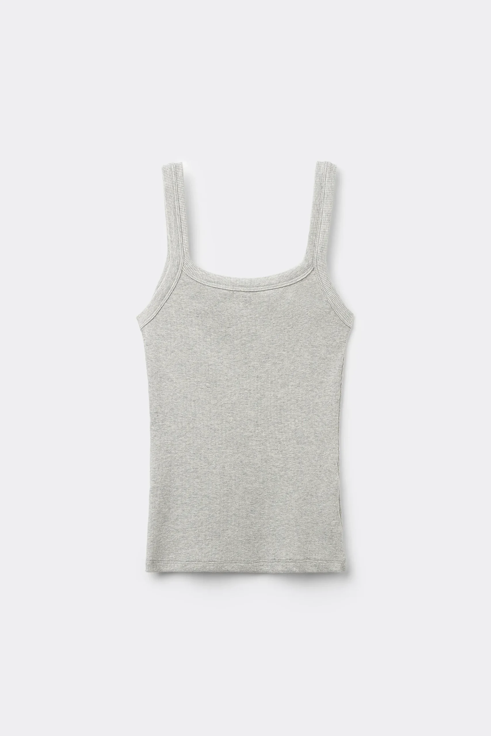 Ribbed Cotton Square-Neck Tank Top - Tank Tops - Women | Tezenis
