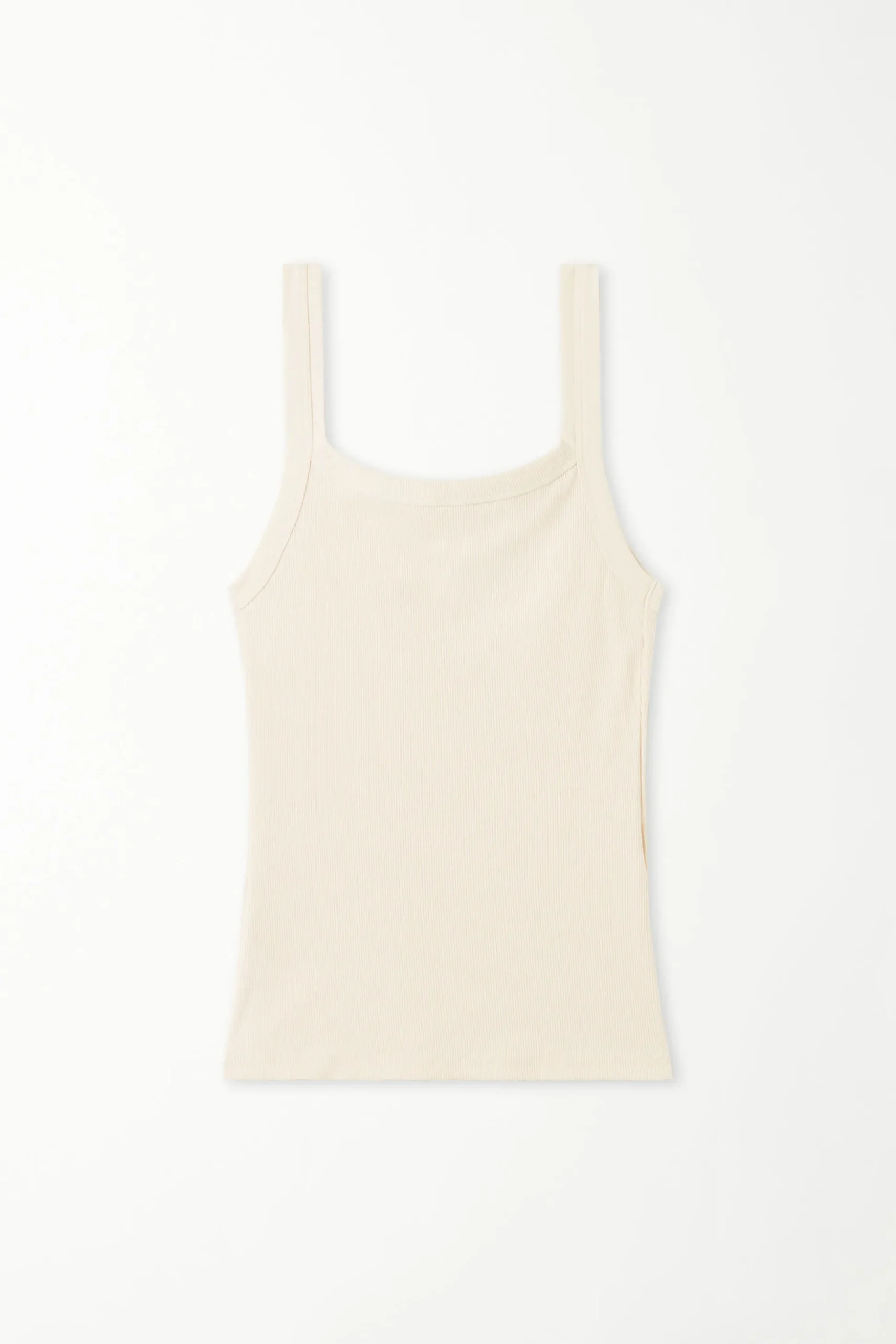 Ribbed Cotton Square-Neck Tank Top - Tank Tops - Women | Tezenis