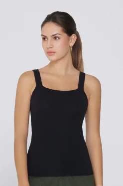Ribbed Cotton Square-Neck Tank Top - Tank Tops - Women | Tezenis