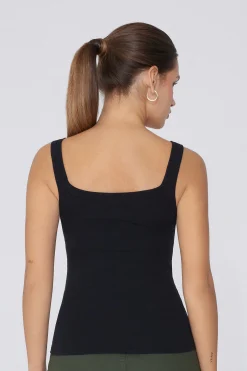 Ribbed Cotton Square-Neck Tank Top - Tank Tops - Women | Tezenis