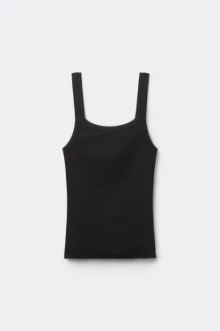 Ribbed Cotton Square-Neck Tank Top - Tank Tops - Women | Tezenis