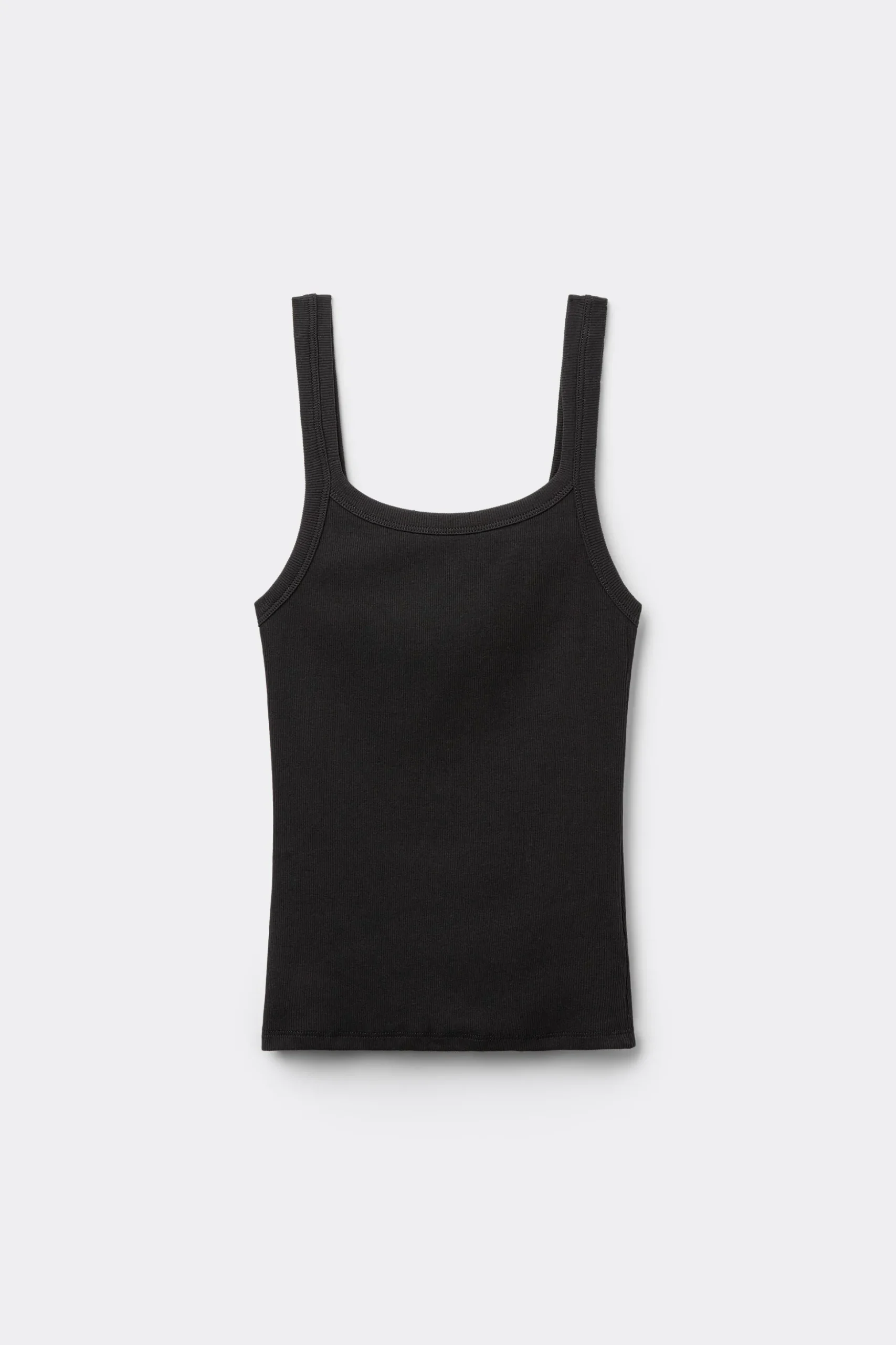 Ribbed Cotton Square-Neck Tank Top - Tank Tops - Women | Tezenis