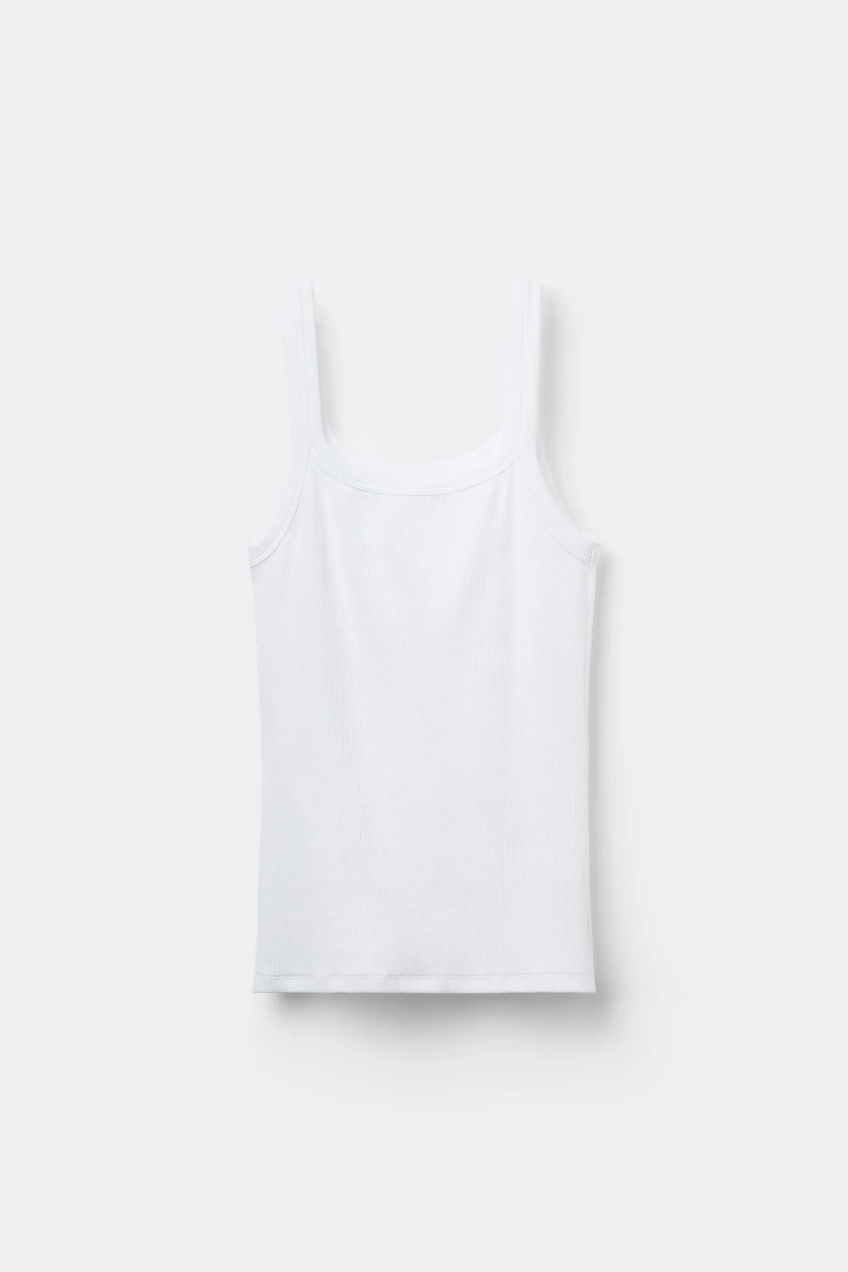 Ribbed Cotton Square-Neck Tank Top - Tank Tops - Women | Tezenis