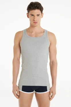 Ribbed Cotton Undershirt - Tank Top Undershirts - Men | Tezenis