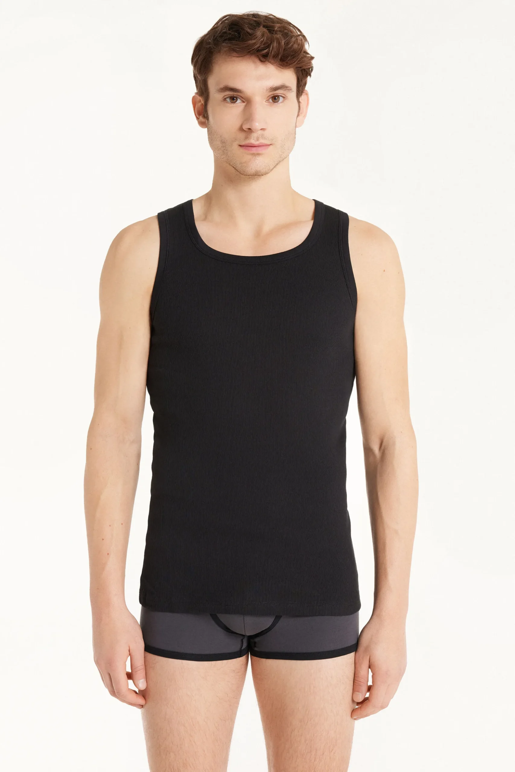 Ribbed Cotton Undershirt - Tank Top Undershirts - Men | Tezenis