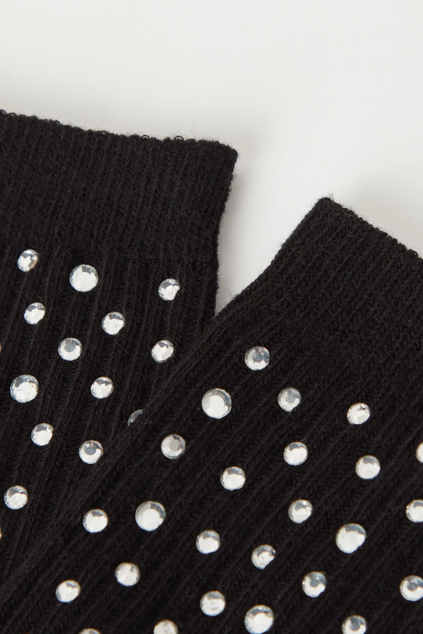 Ribbed Crew Socks With Rhinestone Appliqués - Socks - Women | Tezenis