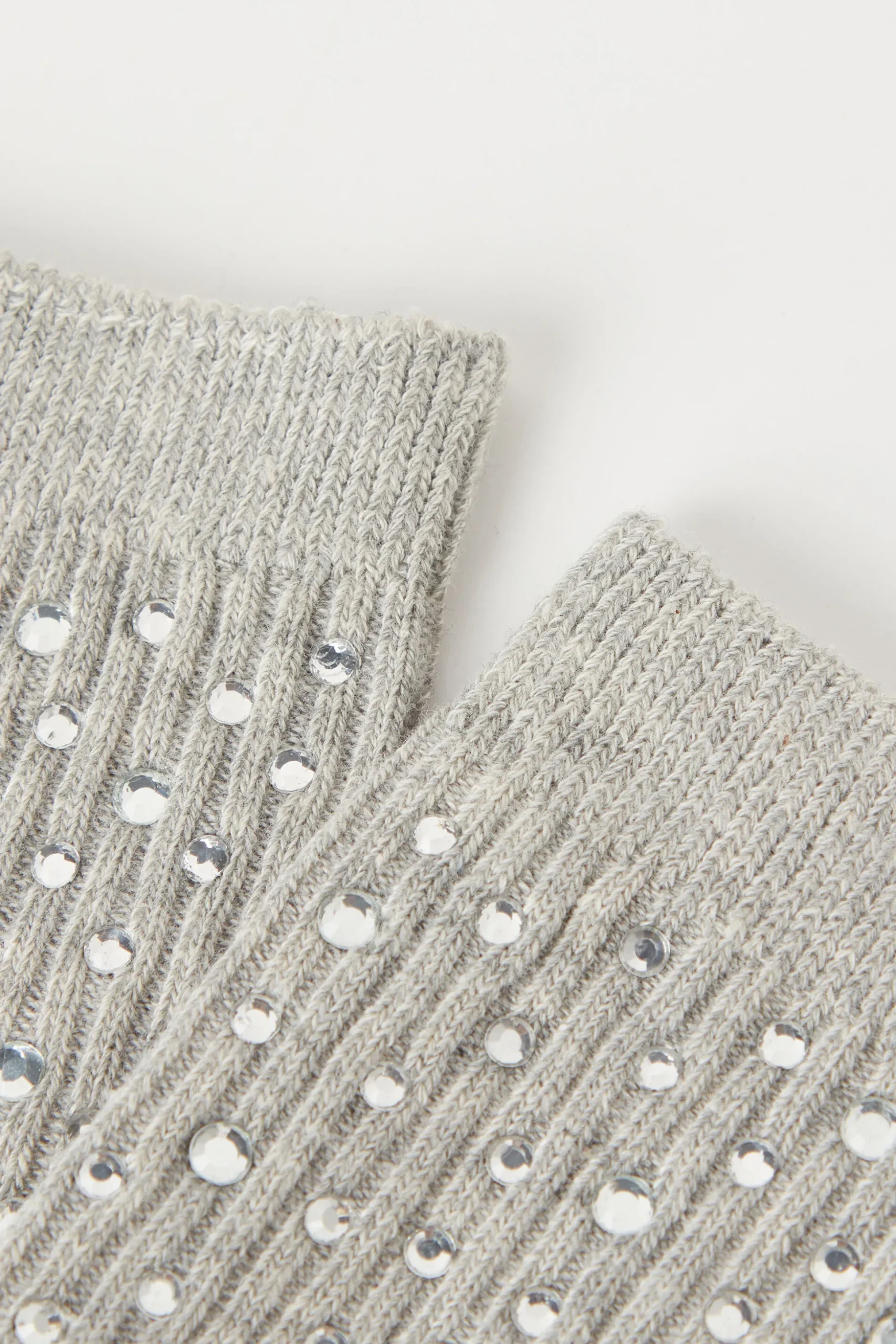 Ribbed Crew Socks With Rhinestone Appliqués - Socks - Women | Tezenis