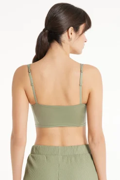 Ribbed Crop Top In Shiny Microfiber - Tank Tops - Women | Tezenis