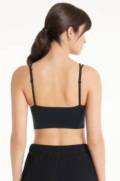 Ribbed Crop Top In Shiny Microfiber - Tank Tops - Women | Tezenis