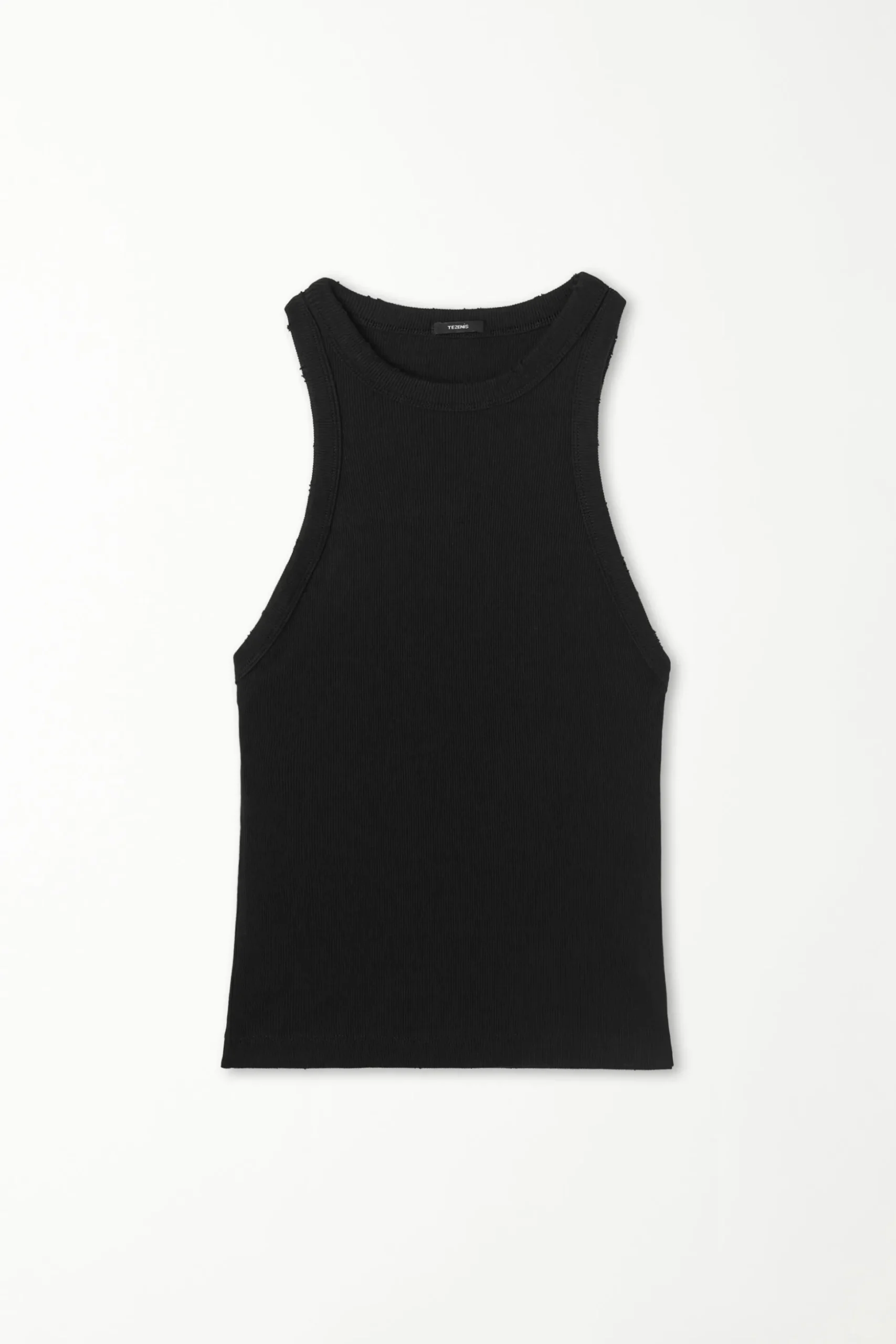 Ribbed High Neck Tank Top With Rips - Tank Tops - Women | Tezenis
