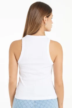 Ribbed High Neck Tank Top With Rips - Tank Tops - Women | Tezenis