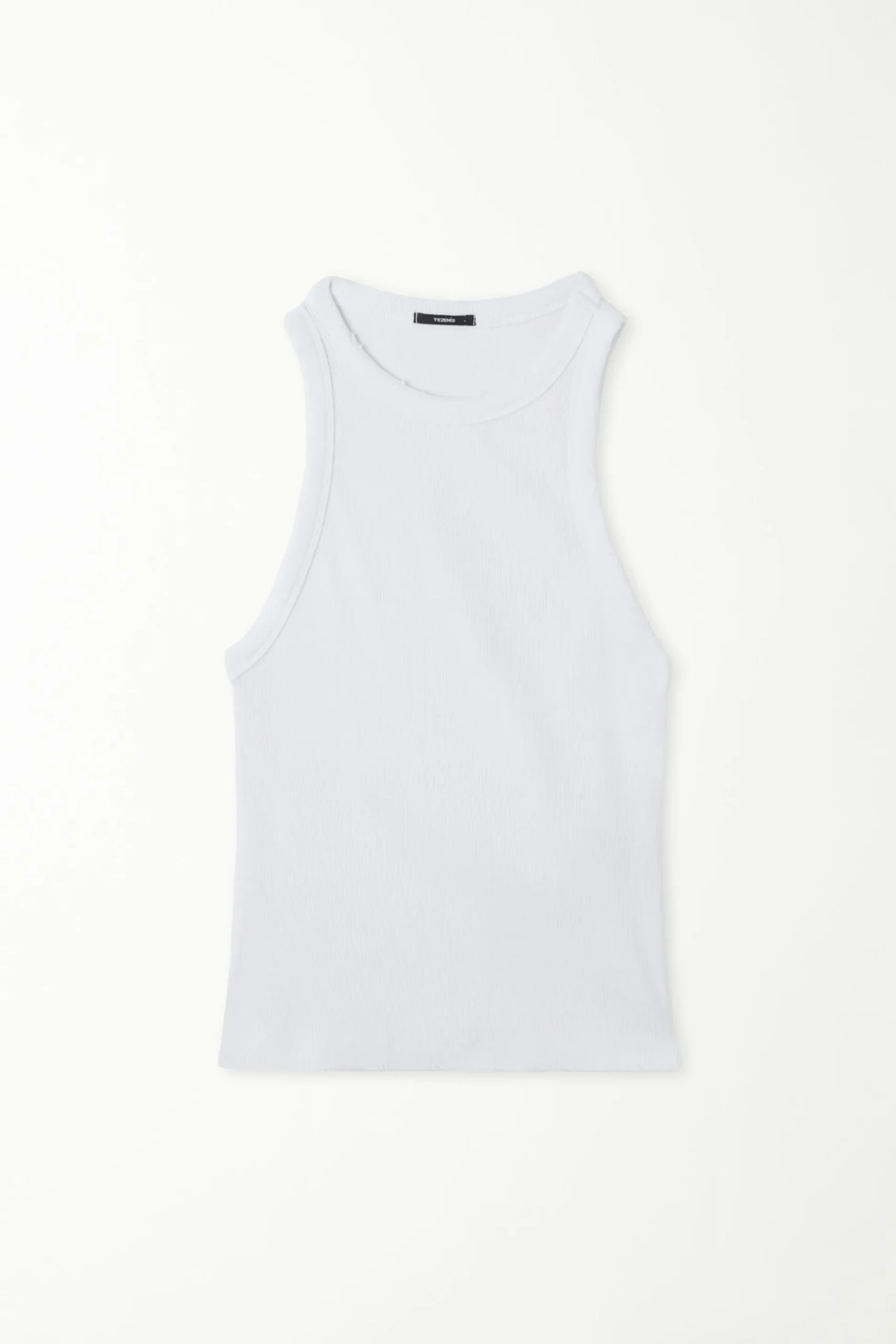 Ribbed High Neck Tank Top With Rips - Tank Tops - Women | Tezenis