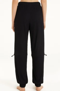 Ribbed Jogger With Adjustable Drawstrings - Pants - Women | Tezenis