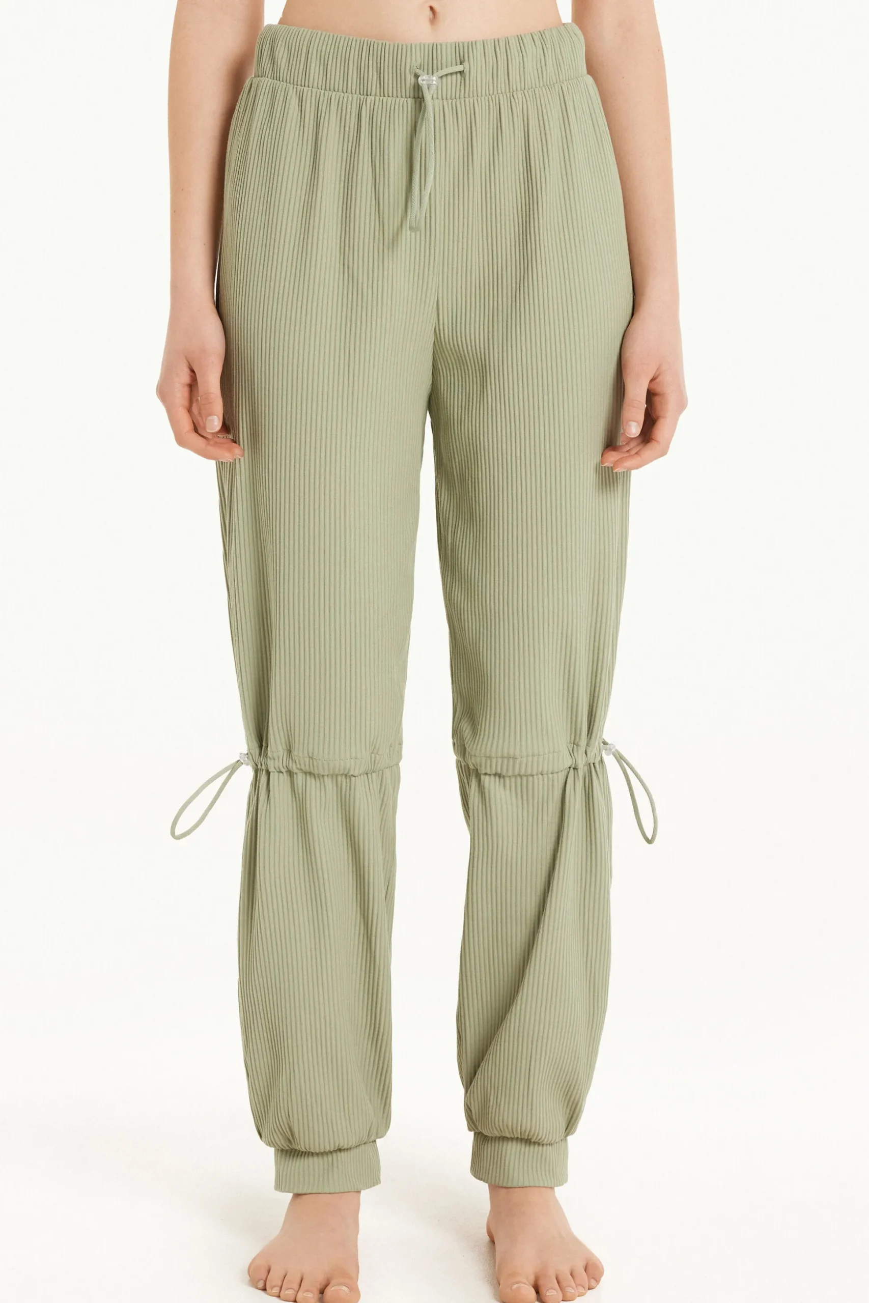 Ribbed Jogger With Adjustable Drawstrings - Pants - Women | Tezenis