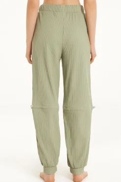 Ribbed Jogger With Adjustable Drawstrings - Pants - Women | Tezenis