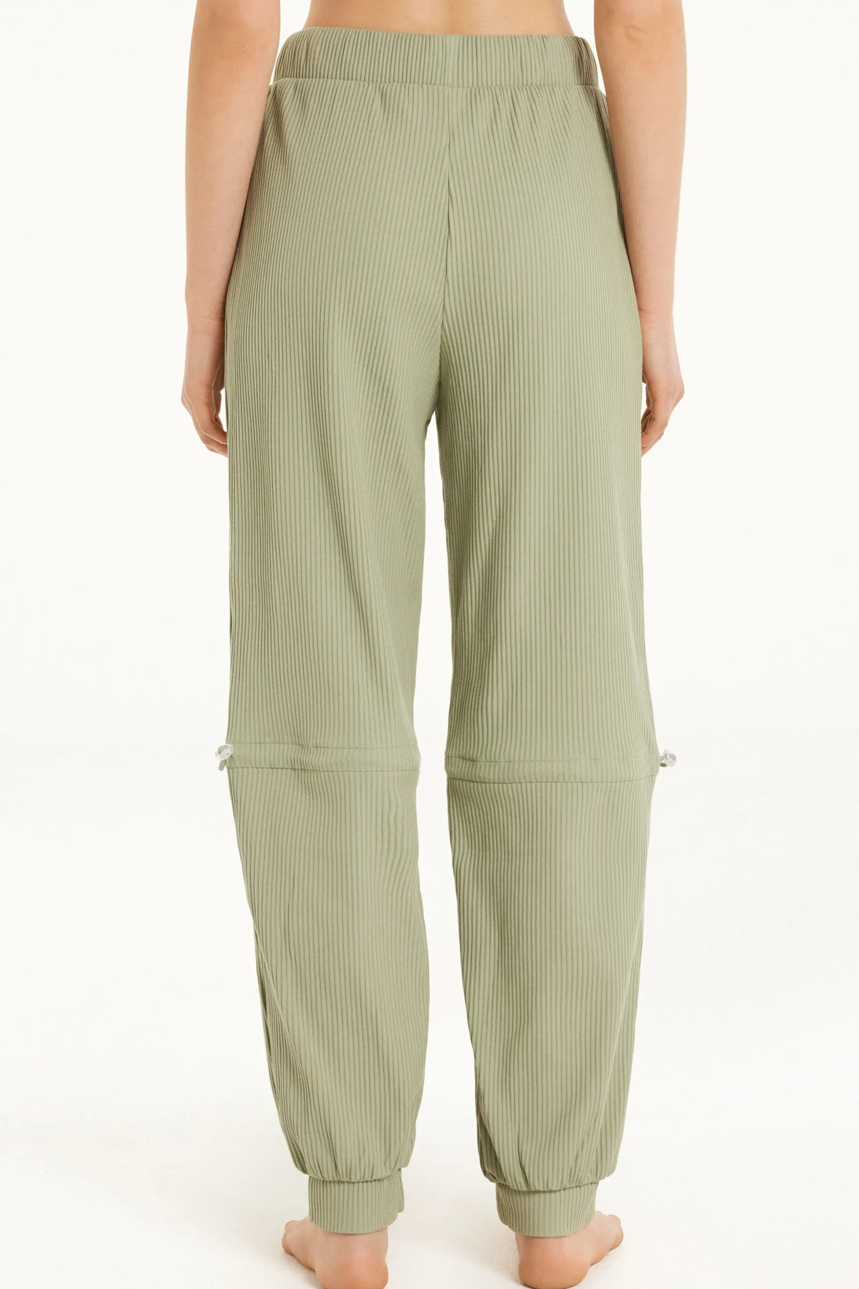 Ribbed Jogger With Adjustable Drawstrings - Pants - Women | Tezenis