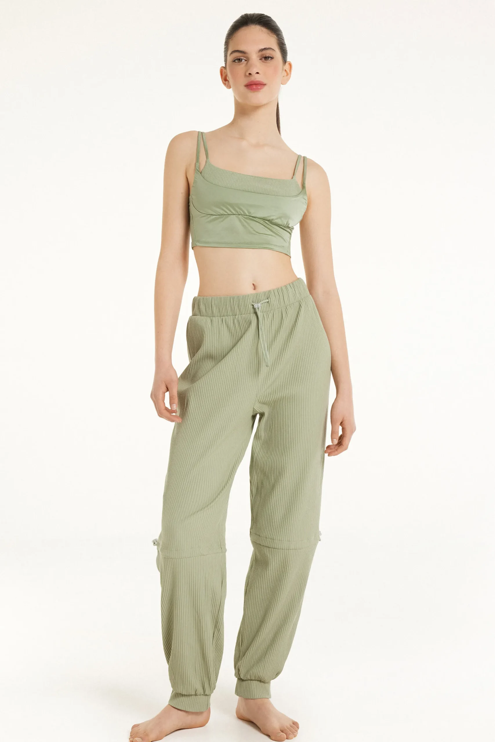 Ribbed Jogger With Adjustable Drawstrings - Pants - Women | Tezenis