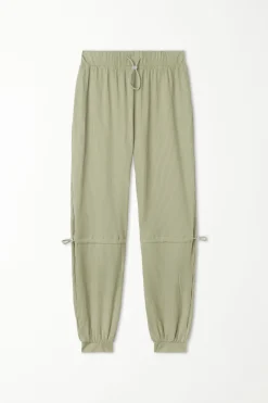 Ribbed Jogger With Adjustable Drawstrings - Pants - Women | Tezenis