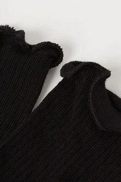 Ribbed Lettuce Leaf Trim Crew Socks - Socks - Women | Tezenis