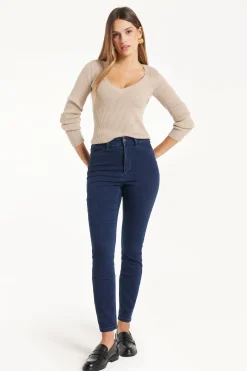 Ribbed Long-Sleeved V-Neck Top - Long-Sleeved Tops - Women | Tezenis