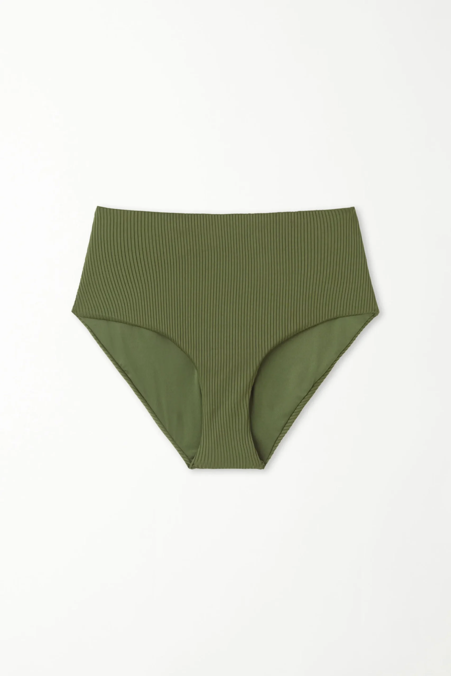 Ribbed Recycled Microfiber High Waist Bikini Bottoms - Classic - Women | Tezenis