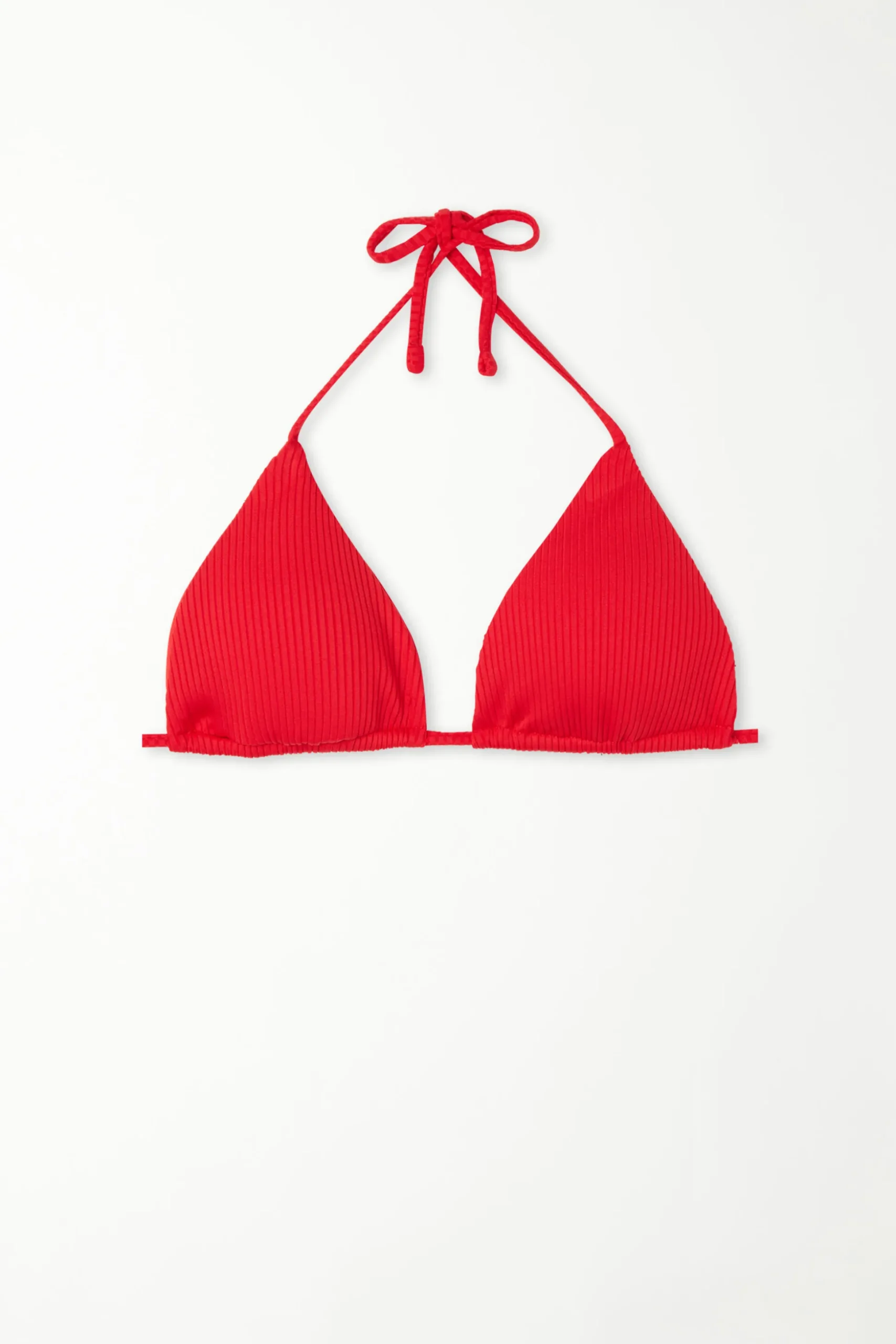 Ribbed Recycled Microfiber Removable Cup Triangle Bikini Top - Triangle - Women | Tezenis