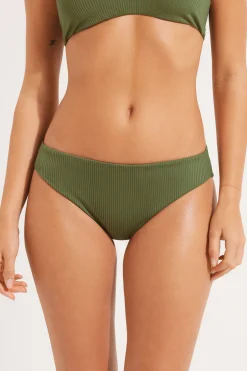 Ribbed Recycled Microfiber Classic Bikini Bottoms - Classic - Women | Tezenis