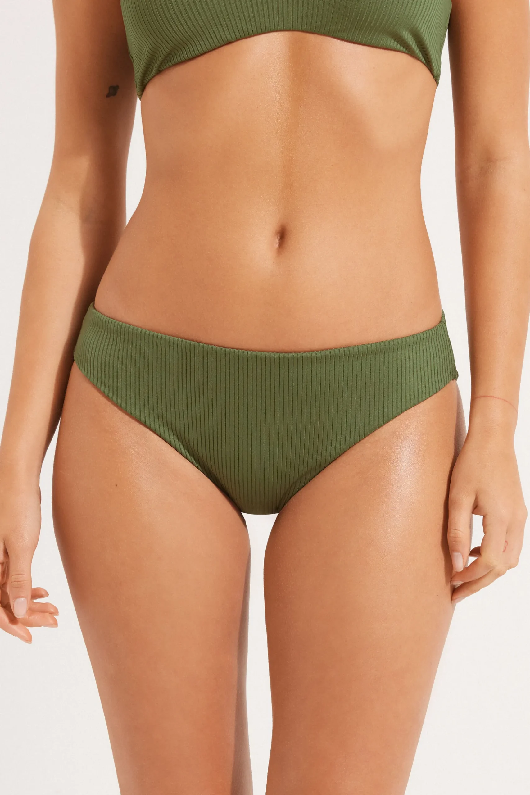Ribbed Recycled Microfiber Classic Bikini Bottoms - Classic - Women | Tezenis