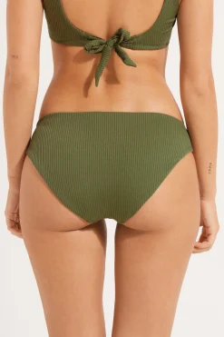 Ribbed Recycled Microfiber Classic Bikini Bottoms - Classic - Women | Tezenis